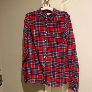 J Crew tartan plaid shirt hot pink, royal, navy & black